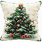 Lfynior Kreuzstichkissen Set Weihnachten Stickkissen zum Selbersticken 45X45cm Stickpackung Stickset Kreuzstich Kissen zum Basteln Stickkissen Stickpackung mit Vorgedruckt Kreuzstichmotiv