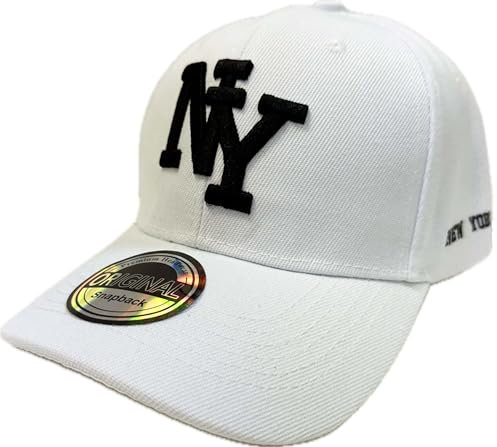J26 NY Mr. & Mrs. King & Queen Snapback USA Cap Kappe Basecap Baseball Mütze Trucker Sport Cappy verstellbar Kult Partner Look Snapback (NY Weiß)