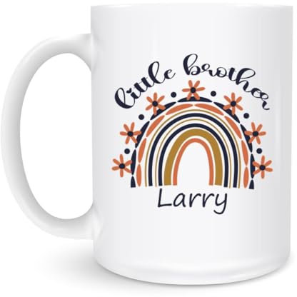 Stoneware Coffee Mug Little Brother Drinking Cup Modern White Mug with Handle Durable Jumbo Mug for Tea Beer 330Ml