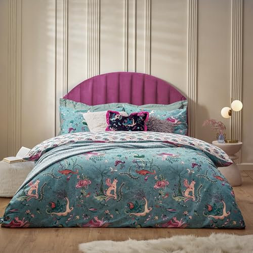Furn. Athena Mythologisches Bettwäsche-Set – Mineralblau – Einzelbett