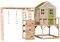 Wendi Toys M21L-G Spielhaus Kinder Outdoor Holz mit Kletterwand, Garten Kinderspielhaus, Grün, FSC Holz, 197 x 356 x 242 cm, Klettergerüst Outdoor, perfekt für Outdoor-Spaß
