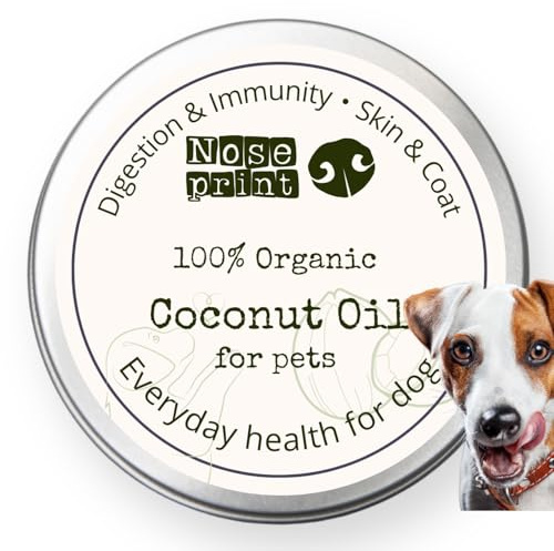 Noseprint 100% Bio-Kokosöl für Hunde Immunitäts-Booster, juckende Hautlinderung, Verdauungsunterstützung & Pfotenbalsam