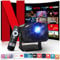 [Netflix Offiziell/Stereo-Lautsprecher] 4K Beamer mit WiFi und Bluetooth, 1080P Native Mini Beamer Tragbar, One-Click Use Built-in Netflix/YouTube/PrimeVideo/D+, Smart Home Outdoor Projektor Schwarz