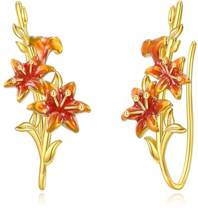ONEFINITY Lilie Ohrringe 925 Sterling Silber Kletterer und Crawler Schmuck Geschenke für Damen