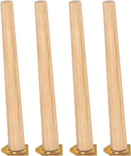 Pieds de rechange ronds en fourrure pour canapé, meuble TV, table à manger, couleur bois, 35 cm