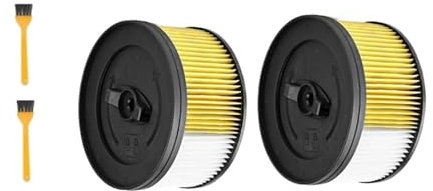 ZebRaz 2 filtros con Cepillo de Limpieza, 2 Piezas, compatibles con Accesorios for aspiradoras Karcher WD4, WD5, WD4.200, WD4.290, WD5.200M