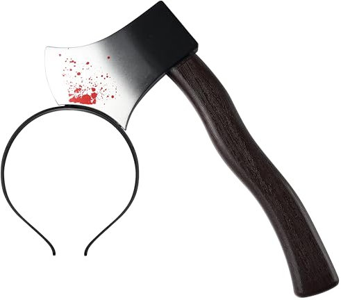 Spooktacular Creations Axt-Stirnband, Zombie-Kostüm-Accessoire, Fake Bloody Axt, Halloween-Stirnbänder, Halloween-Horror-Dekoration, Cosplay-Partyzubehör