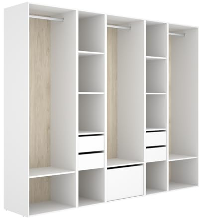 DEKIT Grupo RIMOBEL-Conjunto Armario-VESTIDOR con 4 CAJONES+Zapatero,Trasera Reversible