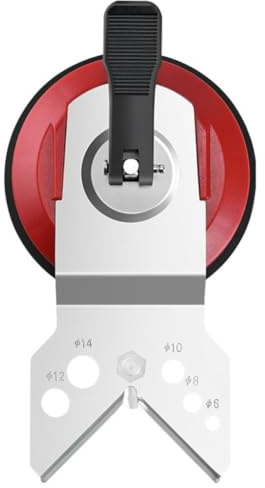CashMuch Bohrschablone aus Edelstahl für Fliesen und Glas mit Saugnapf für 6–83 mm Bohrer