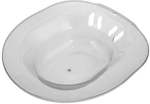 MOTHNUR Sitzbadewanne Sitzbad für Senioren und Wochenbett Pflege Ergonomisch mit Abflusslöchern Breite Sitzfläche für Standard Toilettensitz Hellgrau Vielseitig für Bad und Dampfbad