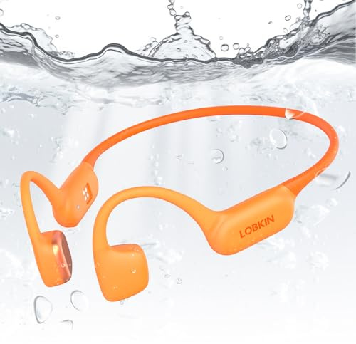 LOBKIN Auriculares Natación, Auriculares Conducción Osea para Nadar Bluetooth 5.4 Acuaticos Inalámbricos Impermeables IPX8 con Reproductor de 32GB MP3