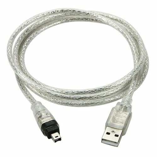 Hsupez USB auf IEEE 1394 4 Pin Kabel, FireWire i.Link Verbindungskabel 1,5 m, Doppelt Geschirmt, für DV Camcorder mit 1394 Unterstützung (Kein Konverter, nur für kompatible Geräte)