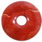 Lebensquelle Plus Edelstein Donut Ø 30 mm + Baumwollband + Edelsteinkarte | Naturstein Anhänger Halskette | Echte Heilsteinkette inkl. Band (Jaspis, rot)