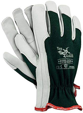 REIS Schutzhandschuhe Arbeitshandschuhe Lederhandschuhe Mechaniker (RLTOPER-GrREEN) (10)