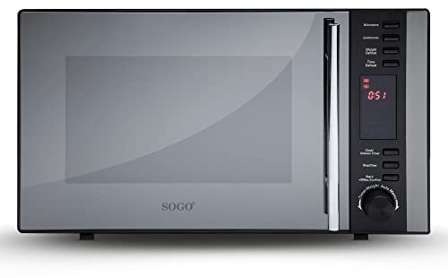 Sogo Horno Microondas con Grill con 5 Niveles de Potencia y 25L de Capacidad - Horno Microondas 1000W con Plato Giratorio - Función Combi-Grill, Temporizador de Cocción, Función de Descongelación