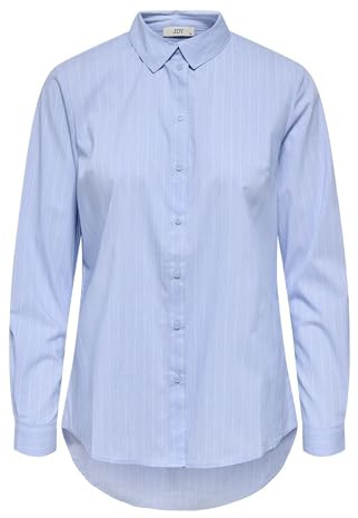 JDY Damen JDYMIO L/S Shirt WVN NOOS Bluse, Blau (Cashmere Blue Stripes: Cloud Dancer), 34