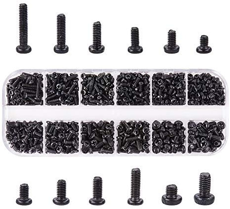 INCREWAY 660 Stück PC Schrauben, M2/M2.5/M3 Kohlenstoffstahl Vernickelt Schwarz Computer Laptop Schrauben Sortiment Set Reparatur-Zubehör für IBM HP Dell Lenovo Samsung Sony Toshiba Gateway Acer