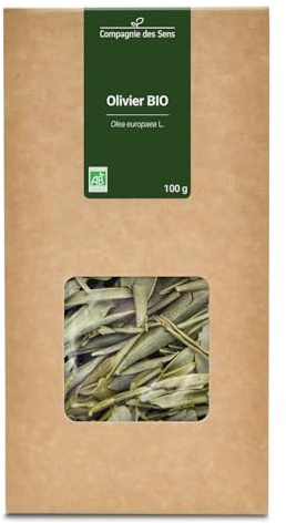 Tisane d'Olivier BIO (Olea Europaea) – Feuilles entières en vrac pour infusion - 100g - Tisane - garantie sans colorants ni conservateurs, 100% BIO