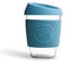Neon Kactus Gobelet Verre Borosilicate Isotherme Soufflé à la Main, Tasse à Café Réutilisable avec Couvercle Silicone de Qualité Alimentaire et Revêtement Thermique, Tasse de Voyage verre Recyclable.