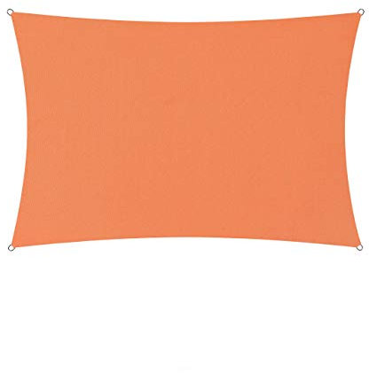 Lumaland Sonnensegel Rechteckig | 3 x 4 Meter | Wasserfester Sonnenschutz inkl. Befestigungsseile | Terrasse, Garten & Balkon Schattenspender aus Polyester (160 g/m²) mit UV Schutz 30+ [Orange]