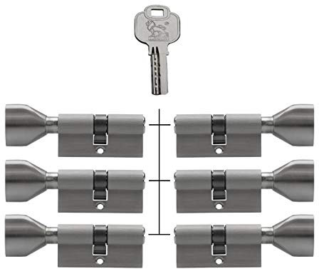 6x Knaufzylinder KSN 60 mm 30/30 gleichschließend inkl. 30 Schlüssel