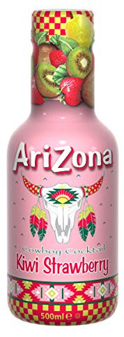 AriZona - Cowboy Cocktail Kiwi Fraise - Jus de Fruits 100% Plaisir Aromatisé/Rafraîchissant Bouteille 500 ml