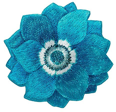 Mono Quick 12311 o 14181 Blume türkis orientalisch, Applikation, Bügelbild Patch (12311 - Blume Türkis)