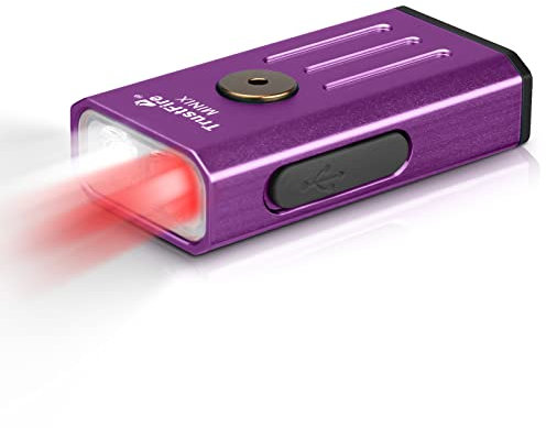 TrustFire Mini Linterna, MINIX Linterna LED Recargable Llavero, Linterna Infantil Pequeña, 5 Colores, Recargable por Micro USB, Buen Regalo para Chicos (Luz Blanca + Luz Roja)