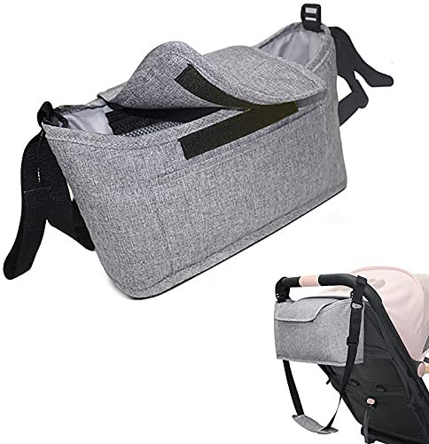 Kinderwagen Organizer Kinderwagentasche Kinderwagen Taschen mit frei verstellbarem Schultergurt universelle Buggy Organizer Wickeltasche Handtasche für Babyzubehör verwendet werden- 30x12x17cm