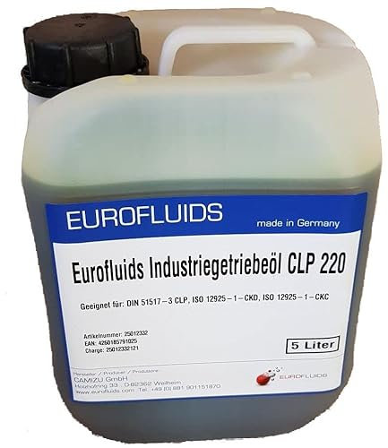 Eurofluids Industriegetriebeöl Getriebeöl CLP 220 Getriebeöl ISO VG 220 | 5-Liter-Kanister
