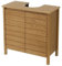 BAKAJI Meuble de salle de bain ligne pierre en bois MDF, couvre-colonne avec 2 portes, meuble de lavabo moderne, peu encombrant, 55 x 66 x 37 cm (marron)
