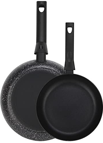 Fagor Nela Marble Set Juego Sartenes Inducción 20-24 cm, Aluminio Extragrueso Espesor 3 mm, Antiadherente Ecológico sin PFOA, Apta para Todas Las Cocinas, Vitrocerámica, Gas, Lavavajillas