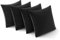 MIULEE Samt Kissenbezug 45x45 cm Kissenhülle Schwarz 4er Set Sofakissen Samtkissen Dekorative Dekokissen Couchkissen Zierkissen Deko Bezug Sofakissenbezug für Wohnzimmer Schlafzimmer Büro