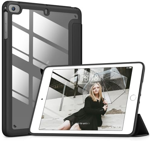 VIKESI für iPad mini 4 5 3 2 1 Hülle, Klare 7,9-Zoll iPad mini 1. 2. 3. 4. 5. Generation Schutzhülle [Unterstützt Auto Sleep/Wake] - Schwarz