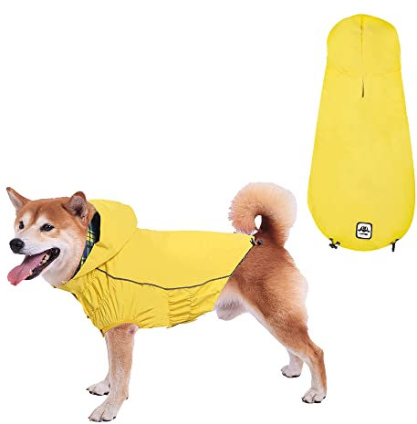 Hunderegenmantel, Regenmantel Hund Wasserdicht, Hunderegenmantel Wasserdicht Kleine Hunde, Hunderegenmantel Wasserdicht, Hunde Regenmantel, Hunde Hoodie, Hund Regenmantel (Gelb, XS)