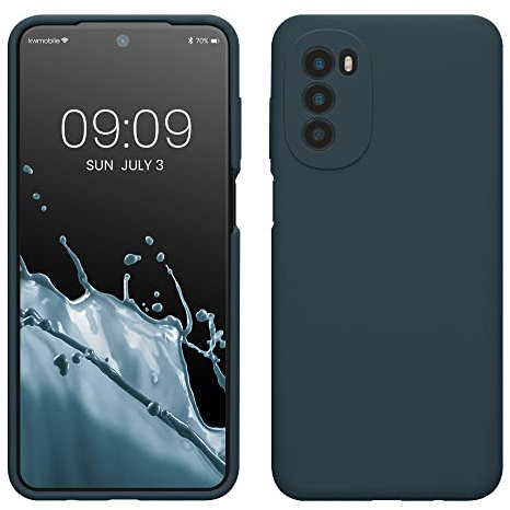 kwmobile Hülle kompatibel mit Motorola Moto G52 / Moto G82 5G Hülle - Silikon Handy Case - Handyhülle weiche Oberfläche - kabelloses Laden - Dunkler Schiefer