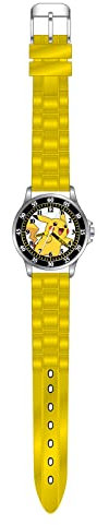 Accutime Analoge Kinderuhr im Pokemon Design, Zeitlernuhr mit beschrifteten Zeigern, verstellbares leichtes Acryl-Armband, Gelb