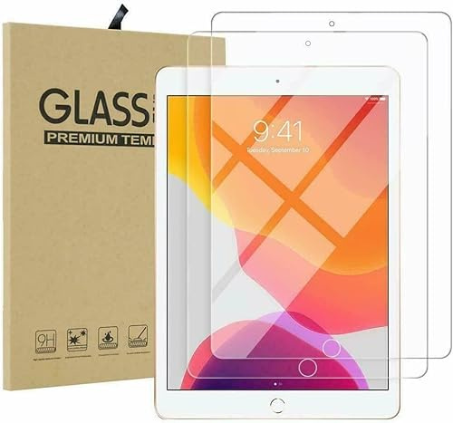 DV 2 Pack iPad 10.2 2021 2020 2019 GLASS Screen Protector, Tempered Glass Screen Protector [9H Hardness] [Crystal Clarity] [Scratch-Resistant] [No-Bubble] for iPad 10.2 9th 8th 7th Generation