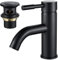 Black Basin Tap Mixer with Pop up Waste, NewEast Single Lever Mono Cloakroom Bathroom Sink Tap Mixer Brass