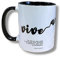 Mugg BOEMY - Taza con Diseño Original Vive Ama Sueña - Frases Personajes Famosos de Motivación – Vive, Ama, Sueña – Regalos, Ocasion y especial, Desayunos originales 355 ml / 11,2oz - 8,2x9,5cm