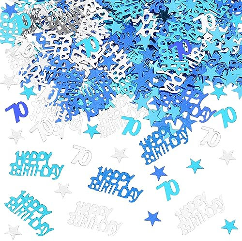 GoldRock Konfetti 70 Geburtstag Deko Blau, 500 Stk Tischdeko Deko 70. Geburtstag Mann Frau, Streudeko 70. Geburtstag Deko, 70 Geburtstag Frau Mann Deko Tisch, Konfettikanone, Streudeko zum 70 Jubiläum