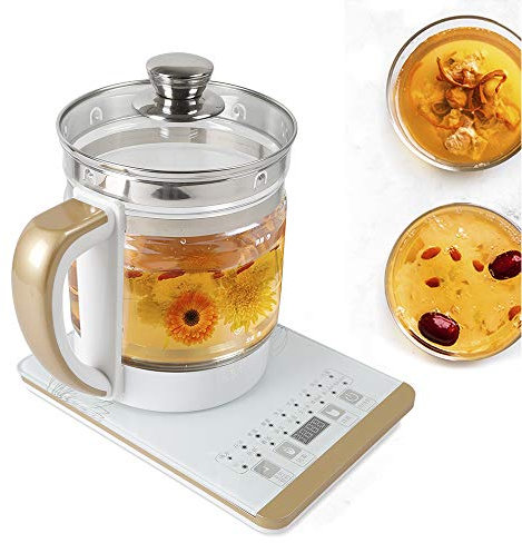 Tetera eléctrica de vidrio for tetera caliente, tetera eléctrica de 2 litros con pantalla táctil inteligente Tetera de acero inoxidable multifunción de grado alimenticio de 110 V, hervir rápidamente y