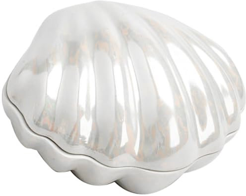 SEWACC Boîte À Bijoux En Coquillage Boîte À Bijoux Émaillée À Charnière Porte-Alliances Figurine De Coquillage En Céramique Boîte Cadeau Fantaisie Pour Boucles D'oreilles Bagues