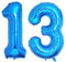 Ponmoo 40 inches Foil Balloons Numbers 13/31 Blue (101cm), Inflatable Helium or Air, Giant Balloon Number 0-9, 10-29, 30-100, Grand Balloons for Anniversary Wedding Birthday Party Decoration