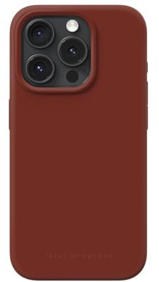 iDeal Of Sweden Grip-friendly silicone phone case with a smooth touch, light-weight Protective shockproof cover in trendy colour designs Compatible with iPhone 15 Pro (Dark Amber)