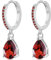 MASOP Creolen Silber 925 11mm mit Anhänger Rot AAA Zirkonia 9mm Silberohrringe Rubin Wassertropfen Stein Hängend Klein Schmuck Geschenke für Damen Freundin Frauen Mädchen