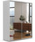 B&M Furniture BM-Möbel Großer Schlafzimmerschrank mit Zwei Schiebetüren, Spiegel, Kleiderstange und Regalen - Schwebetürenschrank - für Garderobe, Schlafzimmer - Weiß - 125 X 62 X 245 cm (B/T/H)