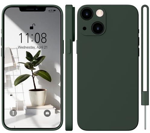 WXX für iPhone 14 Hülle Silikon Case, Handyhülle für iPhone 14 Dünn Slim mit Microfiber, Kratzfeste Rundumschutz Case Hülle für iPhone 14 6.1'' Grün
