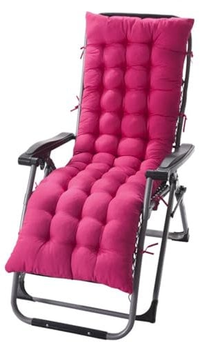 Ataoyus Coussin de Chaise Longue Bain de Soleil, 170x50cm Coussin de Chaise Longue, Coussin pour Chaise Extérieure avec Capuchon Antidérapante et Bande Réglable pour Intérieur Extérieur