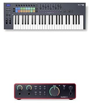 Novation FLkey 49 MIDI Keyboard Controller + Focusrite Scarlett 2i2 4th Gen USB Audio Interface
